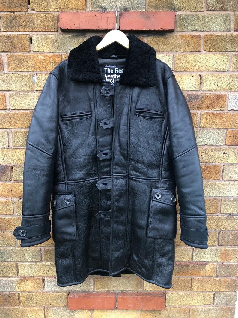 Bane Coat ll Black Full Real Fur Genuine Leather Winter | Etsy