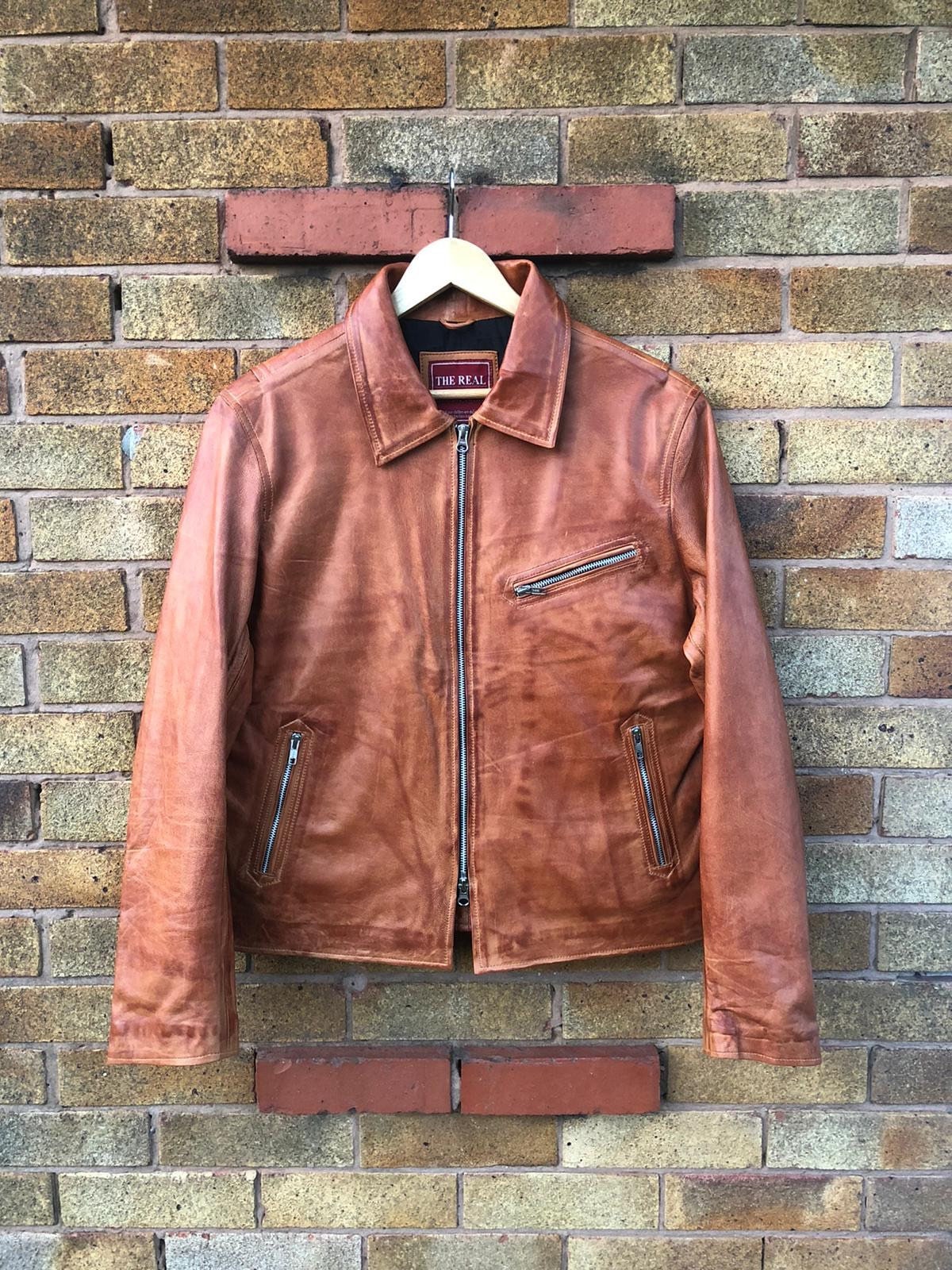 Image of New-Men Cross Pocket Distressed Tan Streetwear Real Leather Jacket Mens Vintage Waxed Winter Coat/Xs-5X & Customisation