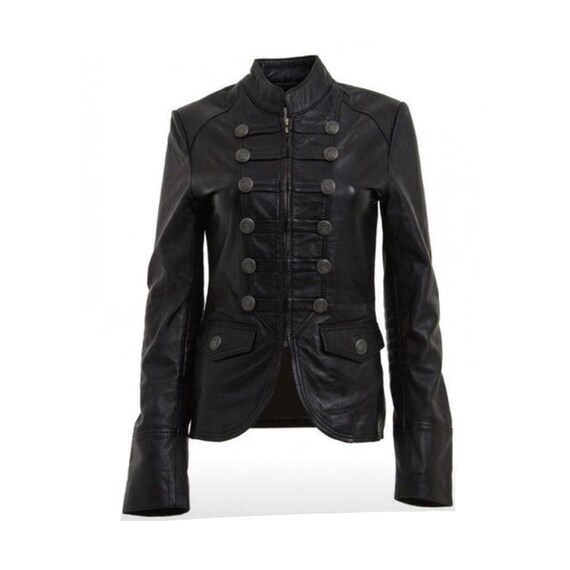 real leather blazer womens