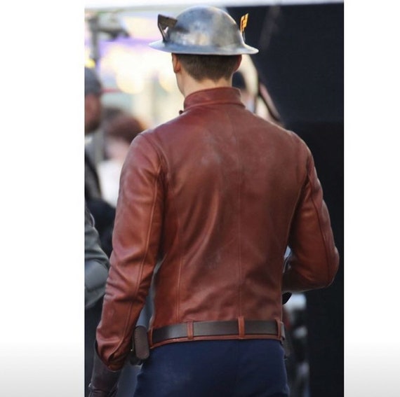 Jason Peter Jay Garrick Cosplay Costume Leather Coat 2014 TV series Flash