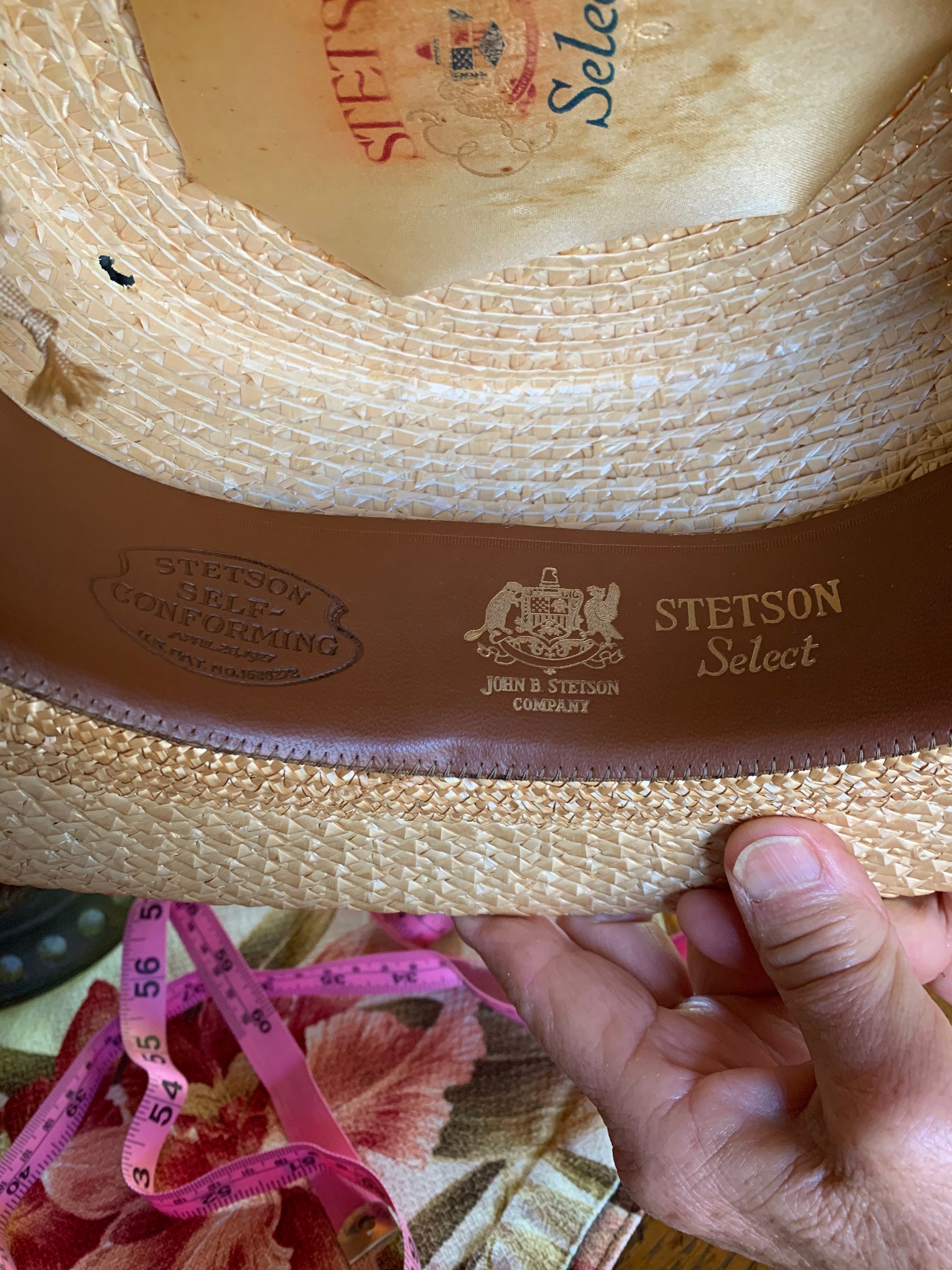 20s VINTAGE STETSON Select 7 1/4 Antique hat 58cmシルバーグレー