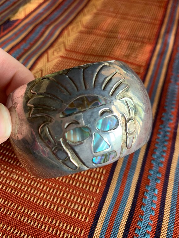 Hand pounded silver bracelet - image 4