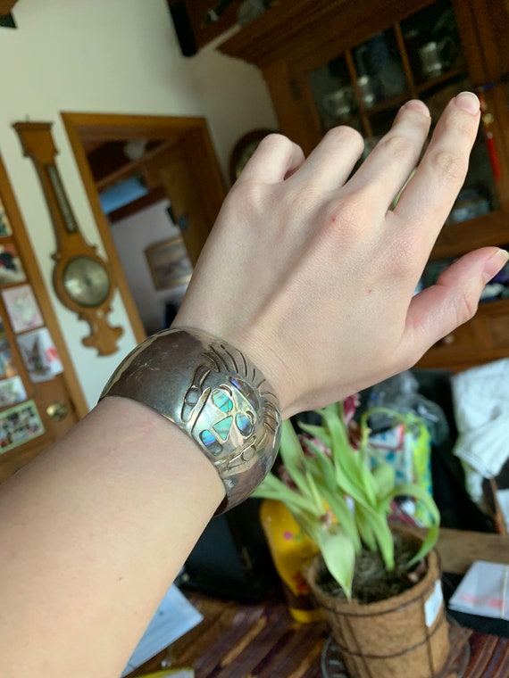 Hand pounded silver bracelet - image 1