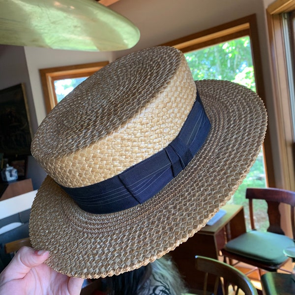 Straw Boater Hat Etsy