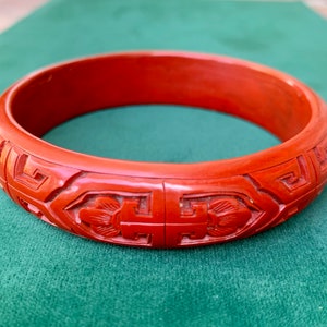 Antique Chinese Bracelet Red Cinnabar