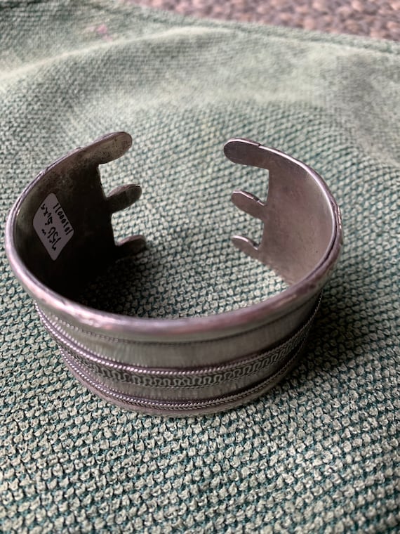 Antique Bracelet - Middle Eastern Hand Pounded Si… - image 2
