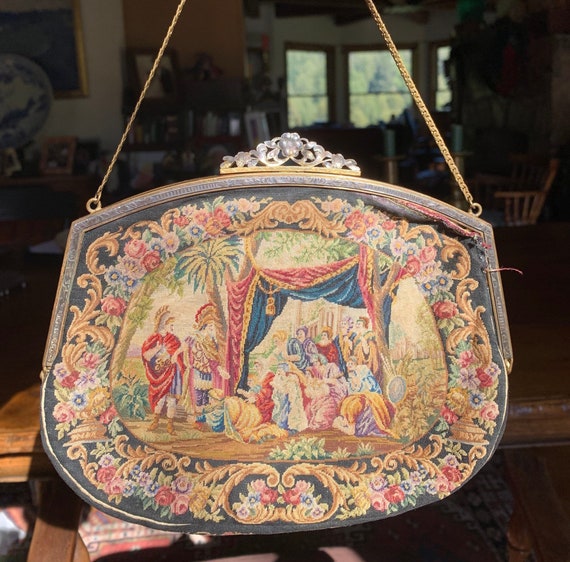 Rare Pettipoint Embroidered Purse - image 1