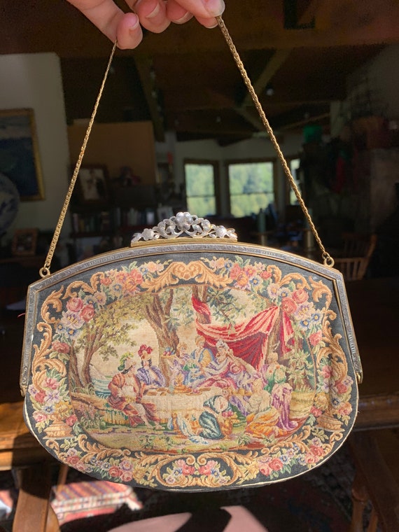 Rare Pettipoint Embroidered Purse - image 2