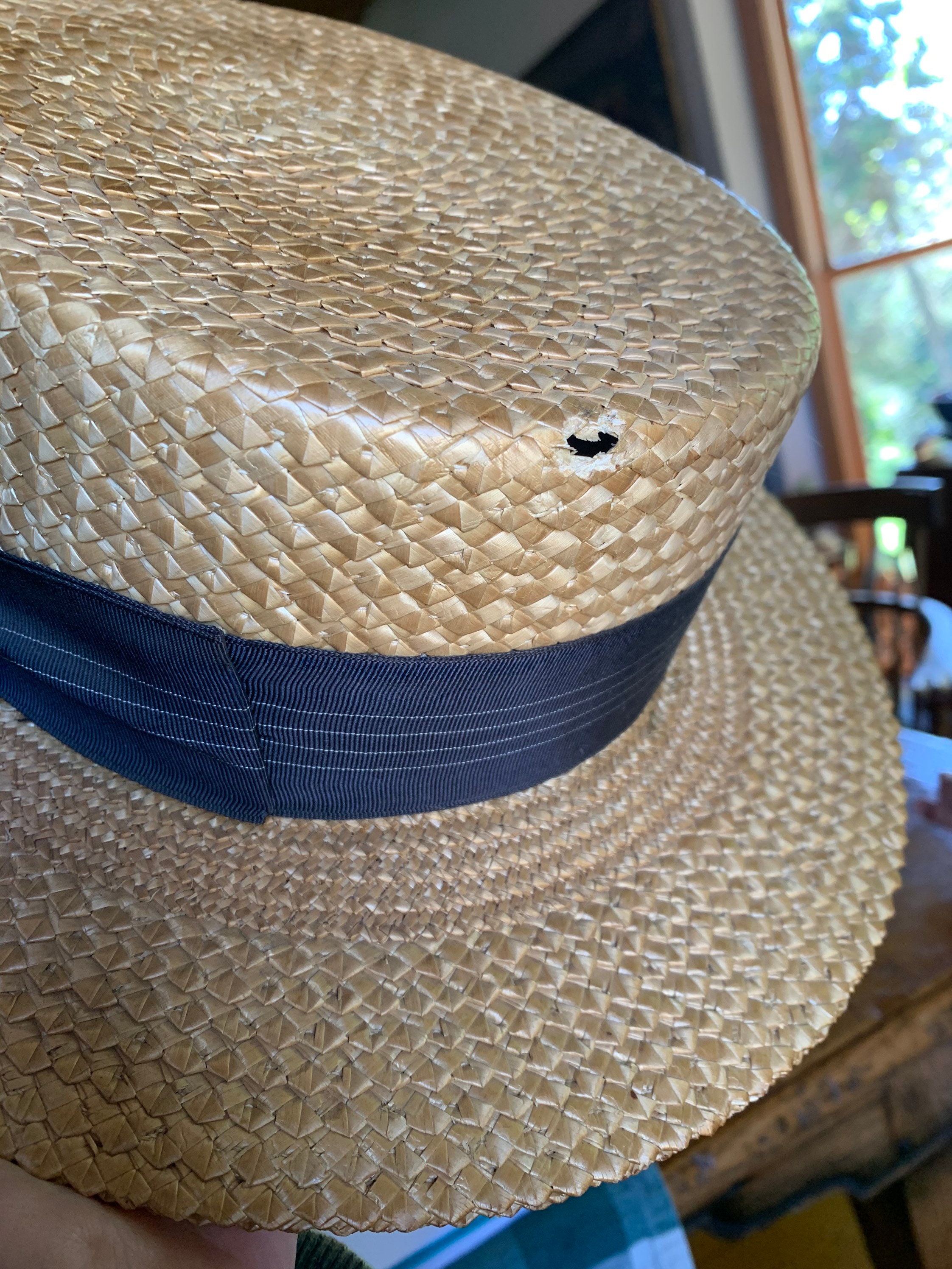 即購入ok！！the barnnet Straw Boater Hat The Barnnet] Straw Boater Hat by FERRUCCIO VECCHI 正規品