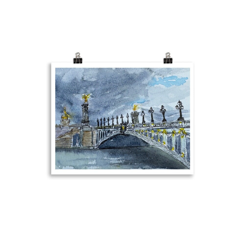 Watercolor Pont Neuf Paris - Etsy