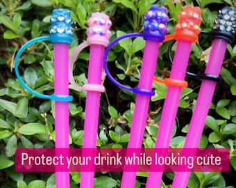 Blinged straw cover