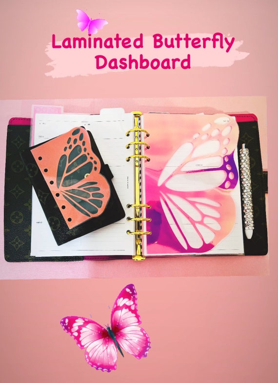 Laminated (10mil) Butterfly  Dashboard, Pocket Rings, A7, Personal