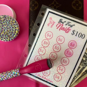 Custom Vellum Cash Envelope with savings challenge