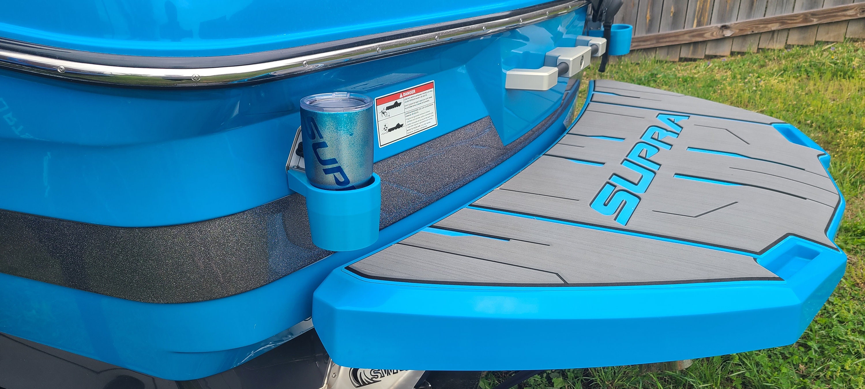 Tow Ring Cup Holder adapter for wakeboard boats sold by the PAIR