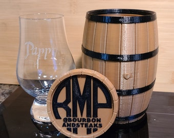 Glencairn Glass Whiskey Bourbon Barrel Holder Dual or Single Color Container Glencarin