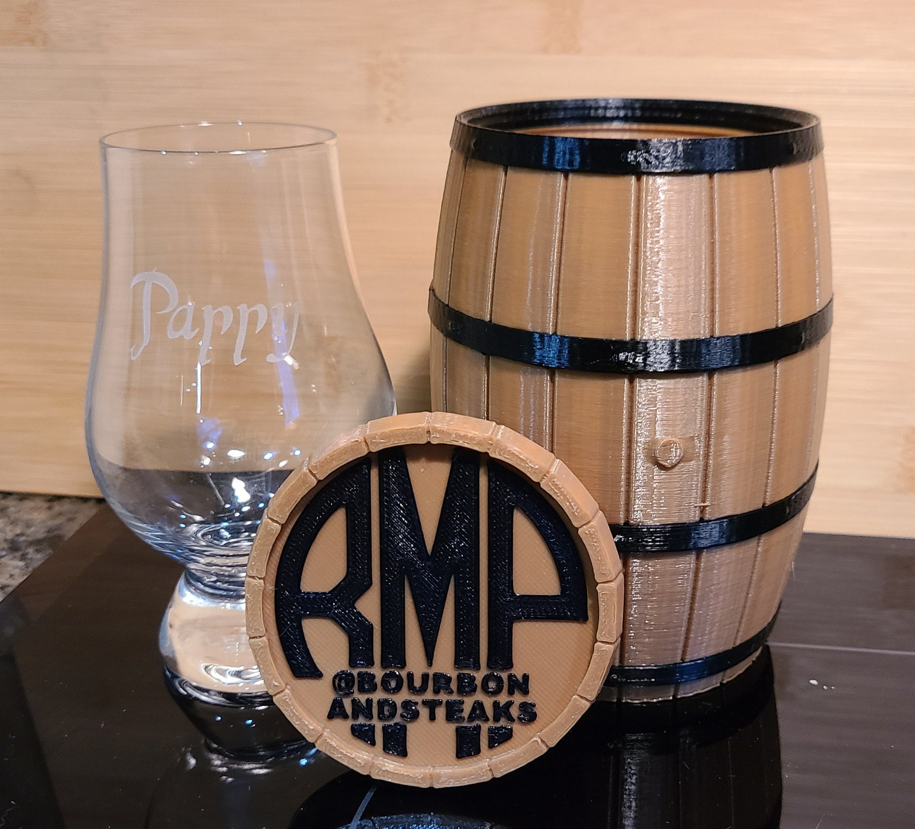 Glencairn Glass Whiskey Bourbon Barrel Holder Dual or Single Color Container Glencarin
