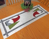 Digital Gnome table runner pattern, PDF, Winter, Christmas