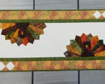 デジタル PDF 七面鳥テーブルランナー、感謝祭秋