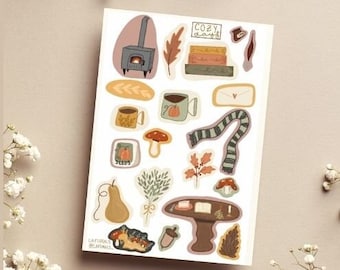 Cozy Day Sticker Sheet, Bullet Journal Stickers, Planner Stickers, Scrapbook Stickers, Hygge Stickers, Cozy Stickers, Autumnal, Winter