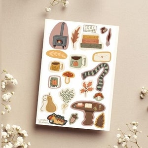 Cozy Day Sticker Sheet, Bullet Journal Stickers, Planner Stickers, Scrapbook Stickers, Hygge Stickers, Cozy Stickers, Autumnal, Winter