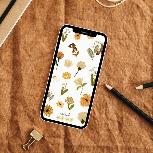 Floral Phone Wallpaper | Watercolor Flower Mobile Background | iPad Wallpaper | Aesthetic Wallpaper | Mobile Wallpaper | Botanical Wallpaper