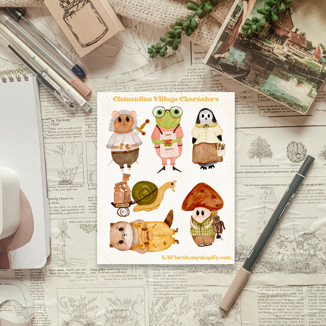 Sticker Sheet Cottagecore Characters Sticker Sheet for Journals and ...
