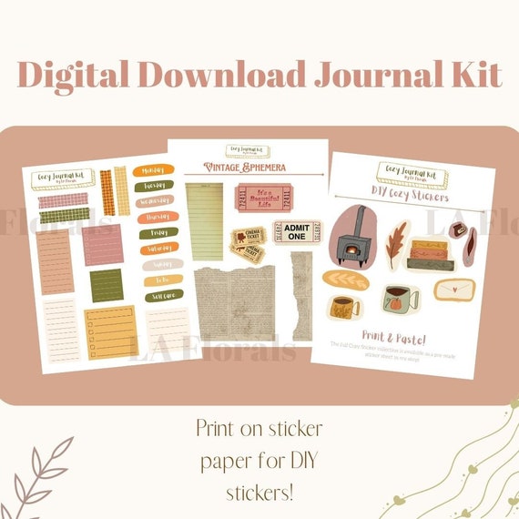 Autumn Printable Bullet Journal Kit, Bullet Journal & Planner Printable,  Digital Download, Aesthetic Journal Kit, Cozy Printable Stickers (Download  Now) 