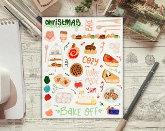 Christmas Baking (from 2024 Christmas Advent) Sticker Sheet for planners and journals deco
