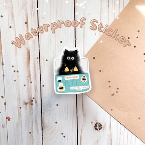 Beach Black cat vinyl sticker for laptop and water bottles, black cat sticker, peeking cat sticker, cat laptop decals, cat lover gift
