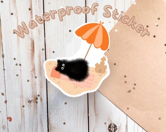 Black cat vinyl sticker for laptop and water bottles, black cat Halloween sticker, peeking cat sticker, cat laptop decals, cat lover gift