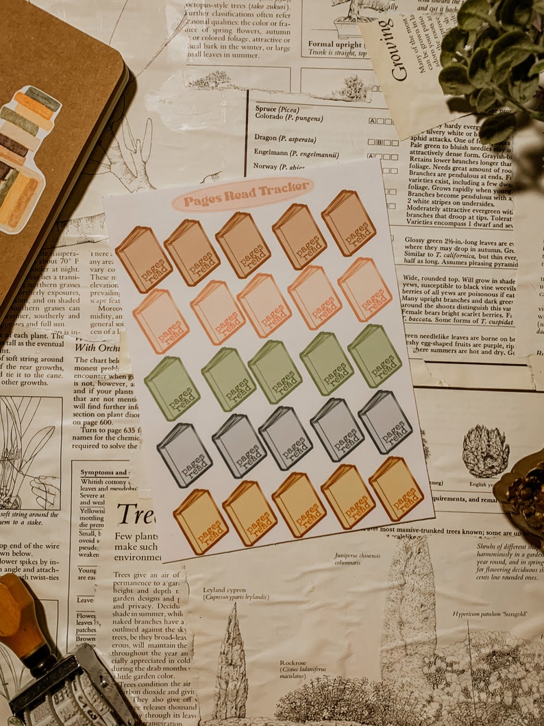 Reading Tracker Sticker Sheet Aesthetic Bookish Sticker Sheet for ...