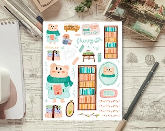 Flurry the Polar Bear (from 2024 Christmas Advent) Sticker Sheet for planners and journals deco