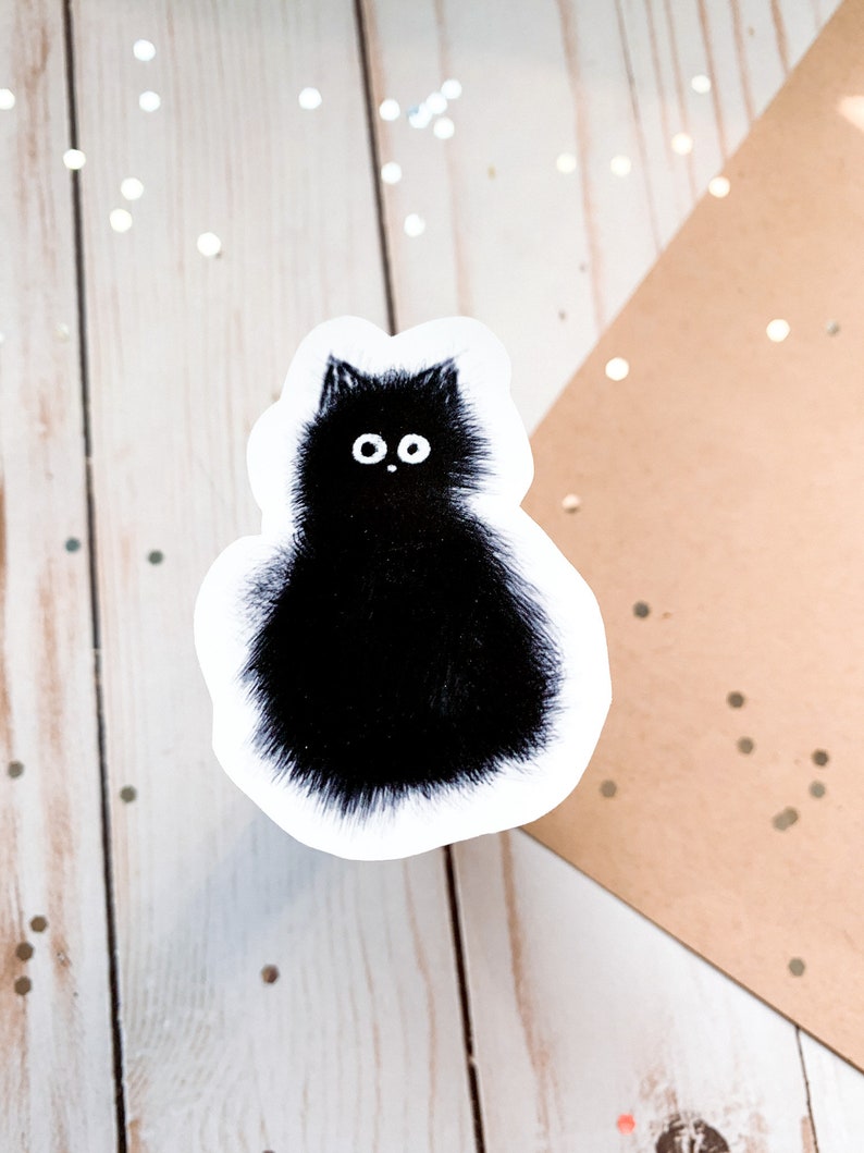 Black Cat Vinyl Sticker for Laptop and Water Bottles Black - Etsy