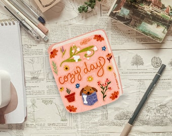 Book Shaped Sticker Sheet for Journals and planners deco sticker sheet for planning, aesthetic cottagecore sticker sheet