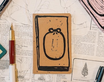 Hand-stamped Notebook Small - lined notebook for journaling