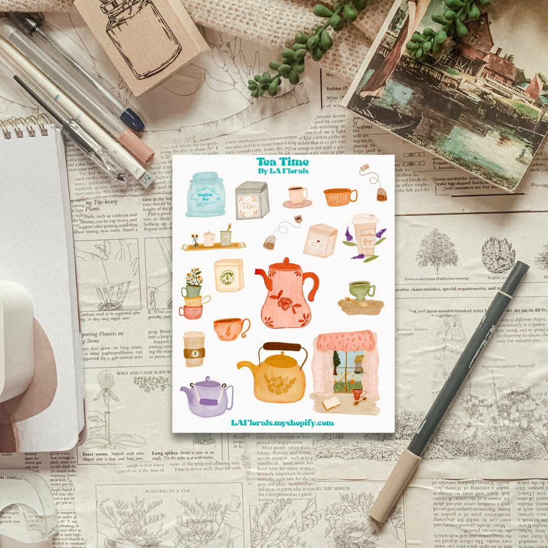 Sticker Sheet - Tea Time Sticker Sheet for Journals and Planners ...