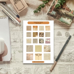 Sticker sheet - Vintage Paper Pages Accents Sticker Sheet for Journals and Planners Sticker Sheet