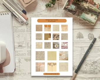Sticker sheet - Vintage Paper Pages Accents Sticker Sheet for Journals and Planners Sticker Sheet