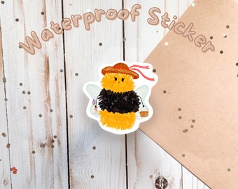 Cottagecore Bumble Bee Waterproof Sticker for Laptop and Water Bottle Sticker for Cottagecore Aesthetic