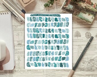 Blue & Cool Tone Ransom Note Letters Sticker Sheet for Planners and Journals