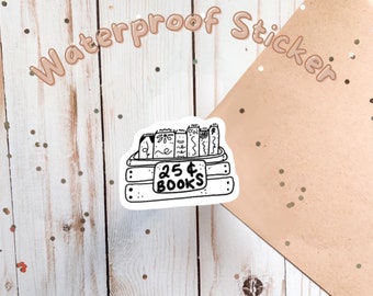 Cottagecore bookish waterproof sticker