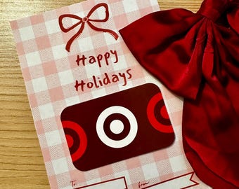 Schattig, roze, cadeaukaarthouder, kerstmis, fijne feestdagen, afdrukbaar, direct downloaden