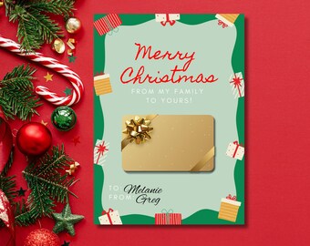 Afdrukbare kerstcadeaukaarthouder, leuke cadeaukaart, kaarthouder kerstcadeau, digitale download, instant download, cadeau werknemer