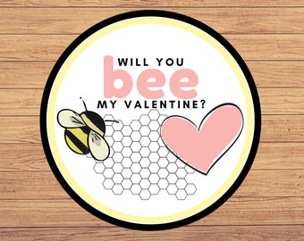 Valentijnsdag Tag, Kids Valentijnsdag Tags, Kids HoneyBee Valentijnsdag Tag, Afdrukbare Valentijnsdag Tag