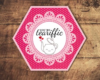 Kinderen Valentijnsdag Tags, Je bent Teariffic!, Valentijnsdag tag, Leuke Valentijnsdag Tags