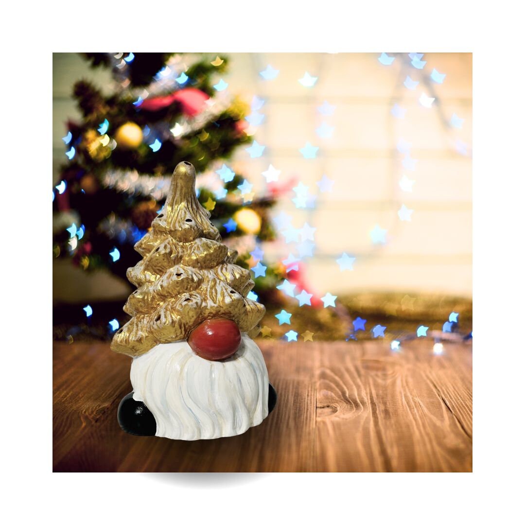 18 in. Red and Green Gnome Candleholder main image 1