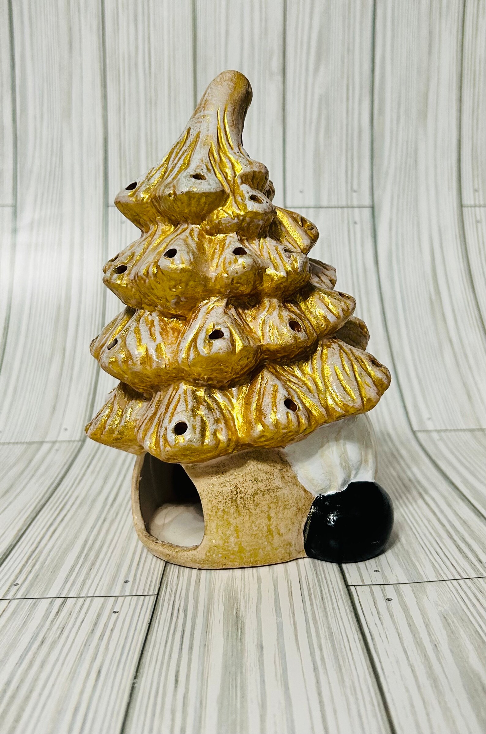 18 in. Red and Green Gnome Candleholder main image 0