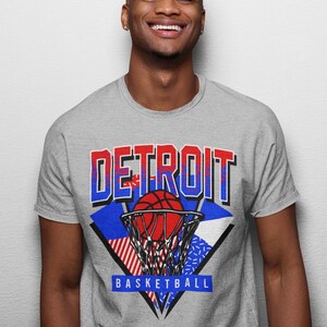 Detroit Basketball 90s Throwback Unisex Shirt
