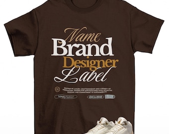Designer Sneaker Shirt Brown to Match Jordan 3 Champagne and Oysters