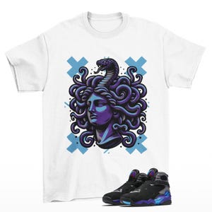 No Look Sneaker Shirt White to Match Jordan 8 Aqua Retro
